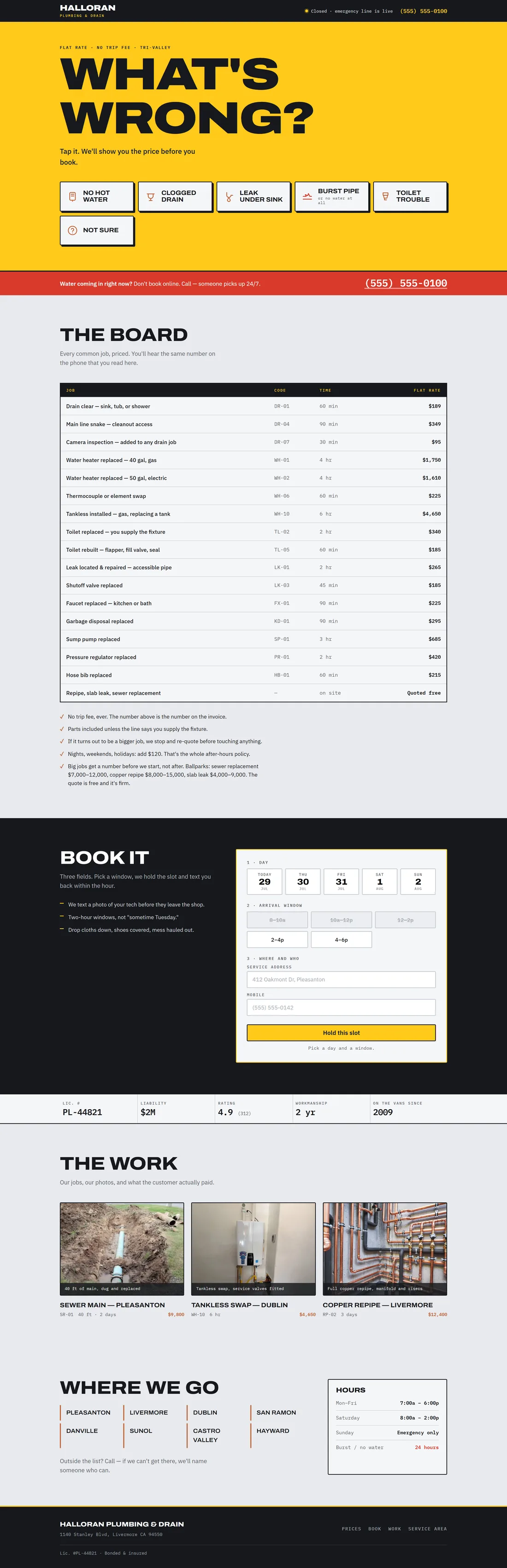 Halloran Plumbing & Drain — a trades site we built